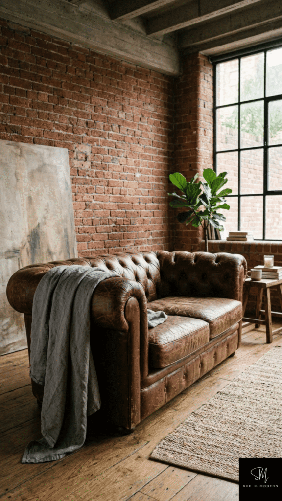 Weathered Leather Seating sofa