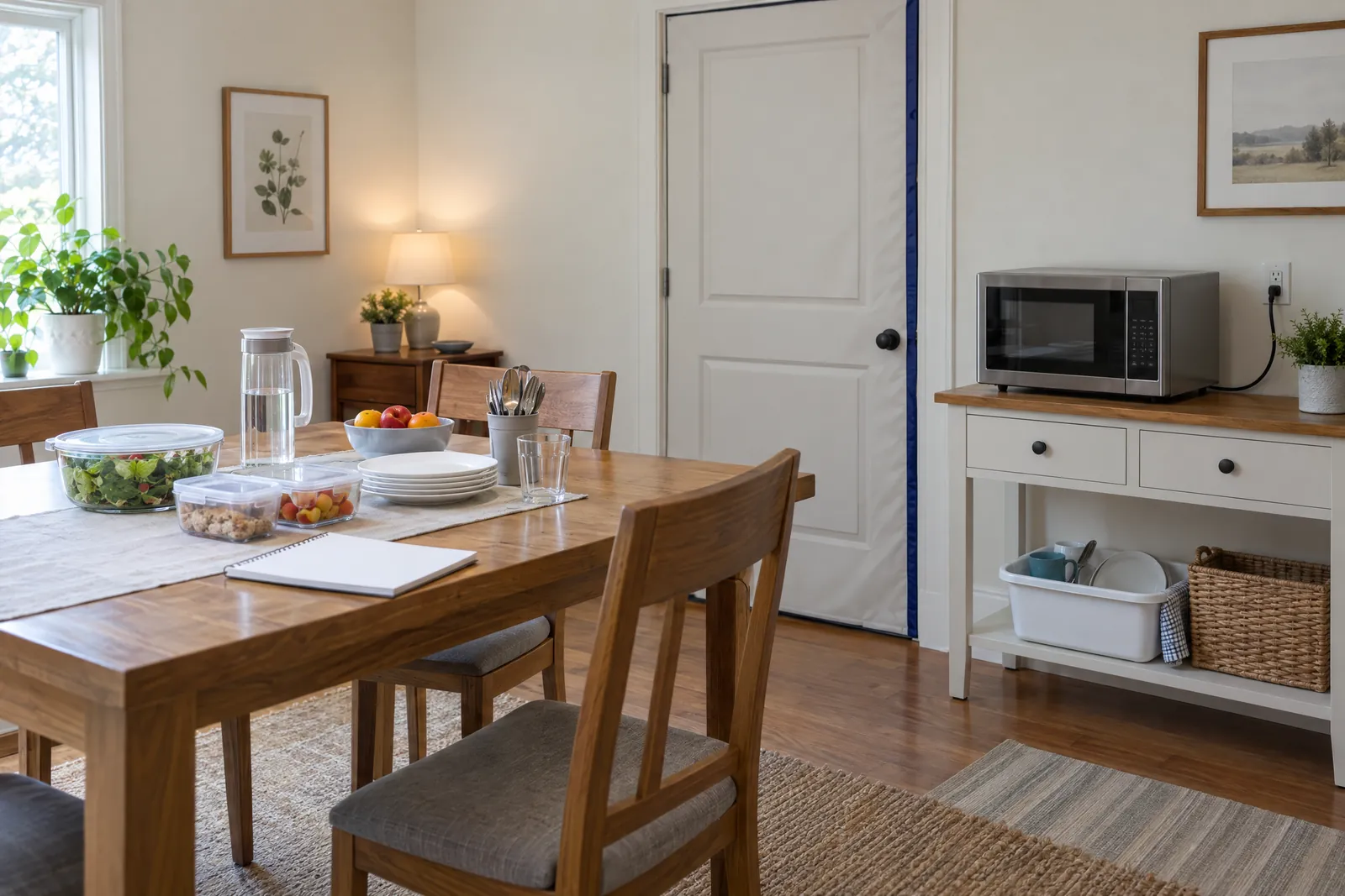 Illustrative dining-room meal station planned for a kitchen remodeling period